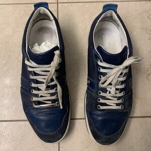Dior Homme Navy Silver and White Low Rise Sneakers Size 42 EU